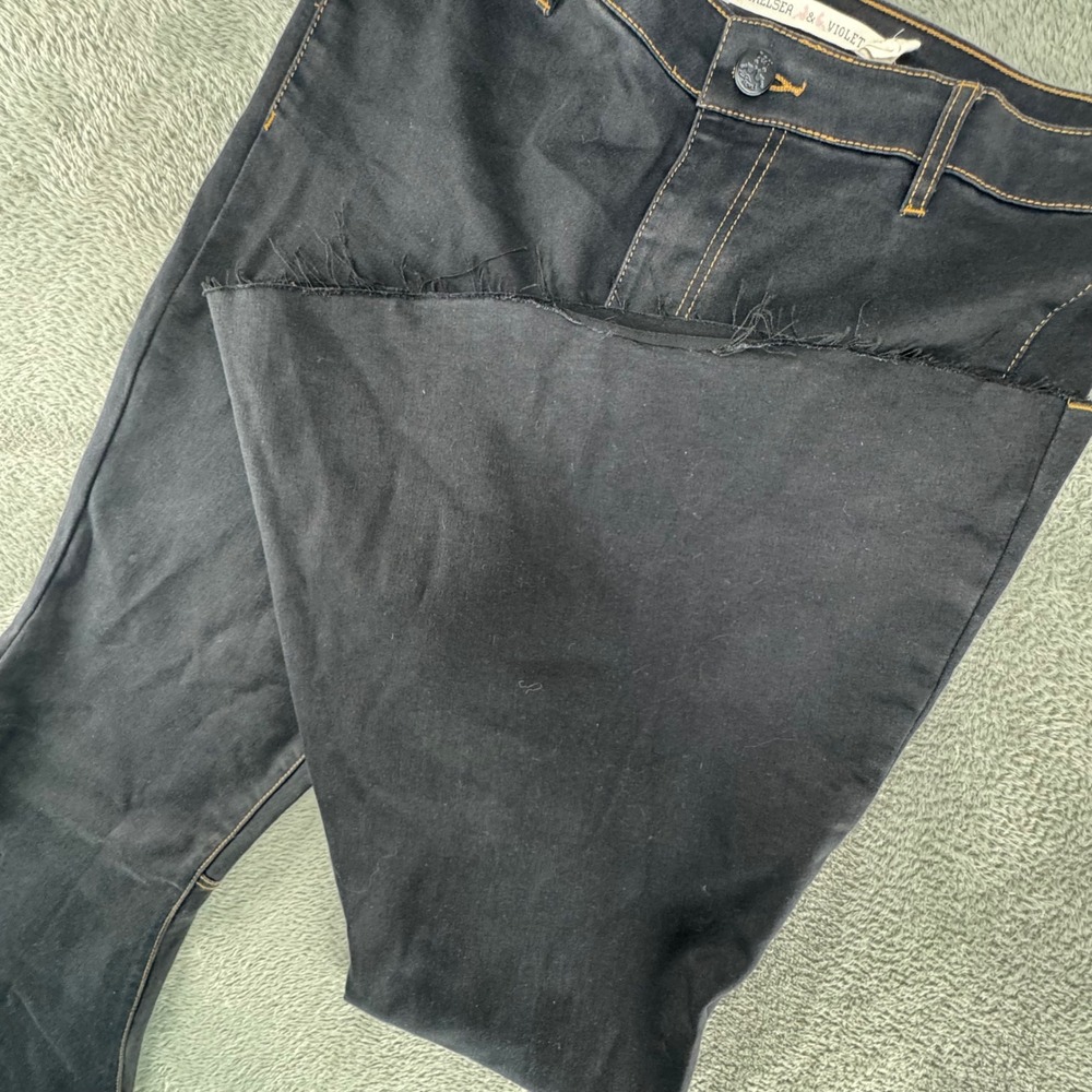Chelsea & Violet Flare Jeans Womens 30 Black Excellent High Rise Bell Bottom Raw